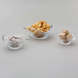 SIN Set of 3 Urch Clear Glass Decorative Bowls 1.5 oz , 3.6 oz and 6.4 oz Modern